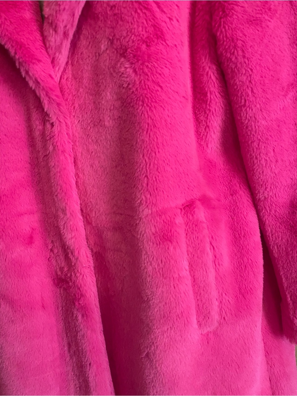 LA Coalition Jacket Company Faux Fur Hot Pink Cozy Long Coat Size Large - Picture 4 of 9